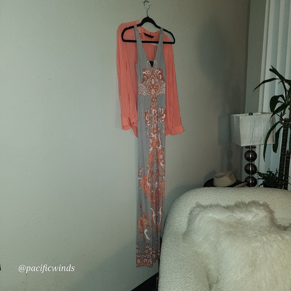STUNNING SUMMER MAXI DRESS INC. INTERNATIONAL CONCEPT XS ☆ - Picture 8 of 11